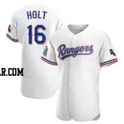 Brock Holt Men's Texas Rangers White Authentic Home Jersey