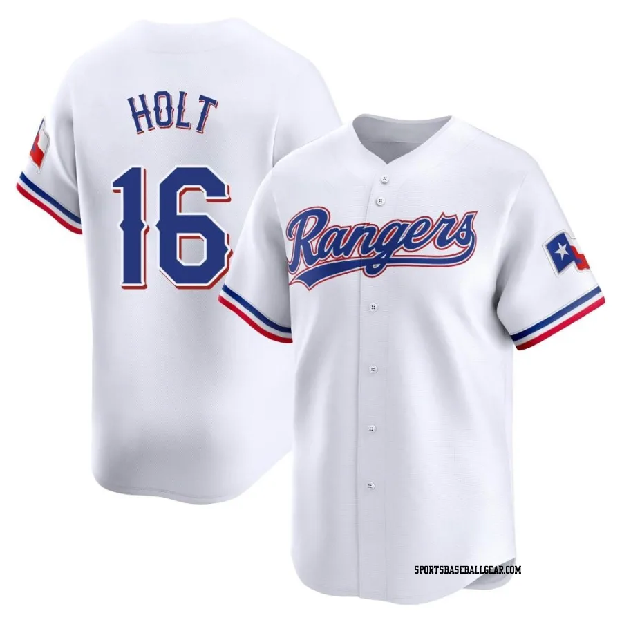 Brock Holt Men's Texas Rangers White Limited Home Jersey