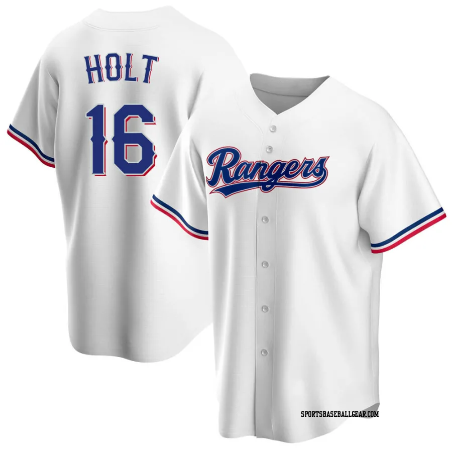 Brock Holt Men's Texas Rangers White Replica Home Jersey