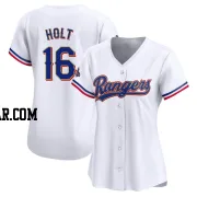 Brock Holt Women's Texas Rangers Gold Limited White 2024 Collection Jersey