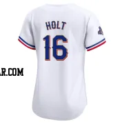 Brock Holt Women's Texas Rangers Gold Limited White 2024 Collection Jersey