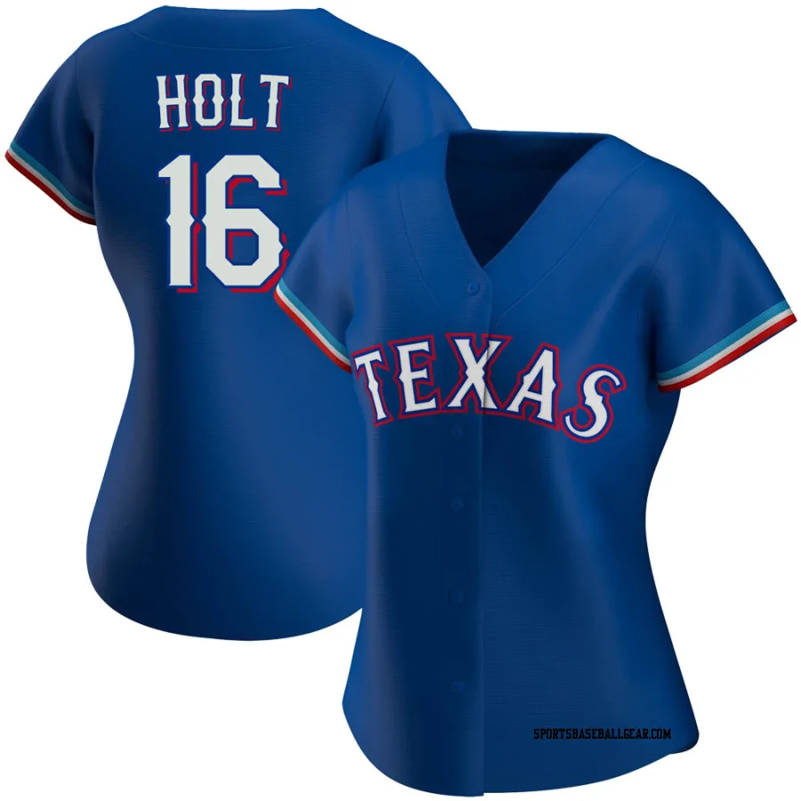 Brock Holt Women's Texas Rangers Royal Replica Alternate Jersey