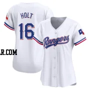 Brock Holt Women's Texas Rangers White Limited Home Jersey