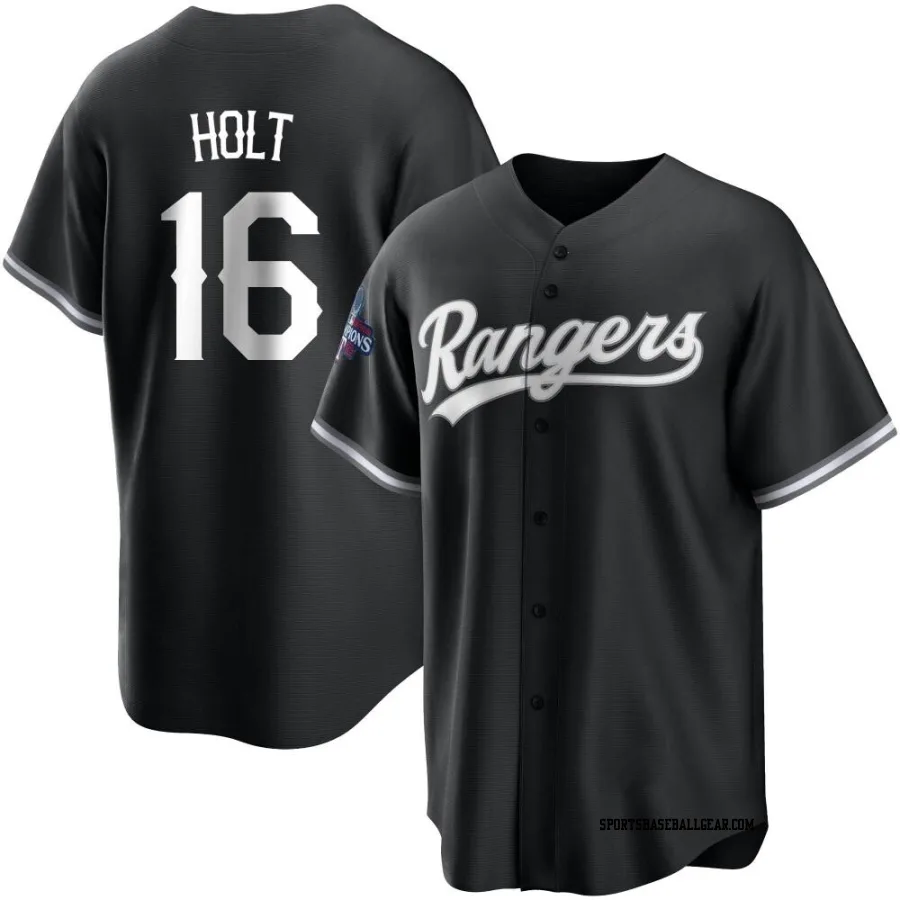 Brock Holt Youth Texas Rangers White Replica Black 2023 World Series Champions Jersey