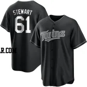 Brock Stewart Men's Minnesota Twins Black/White Replica Jersey