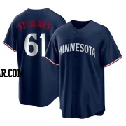 Brock Stewart Men's Minnesota Twins Navy Replica Alternate Jersey