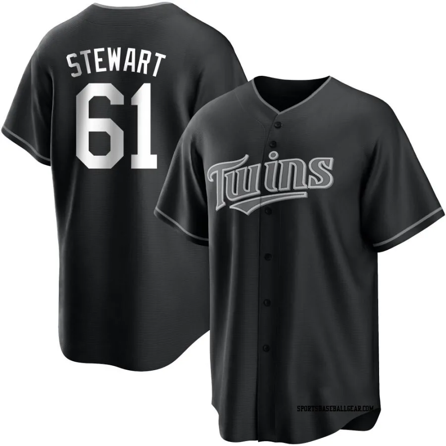 Brock Stewart Youth Minnesota Twins Black/White Replica Jersey