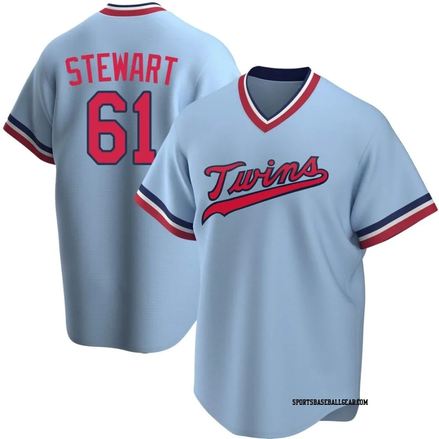 Brock Stewart Youth Minnesota Twins Light Blue Replica Road Cooperstown Collection Jersey