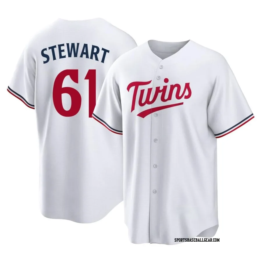 Brock Stewart Youth Minnesota Twins White Replica Home Jersey