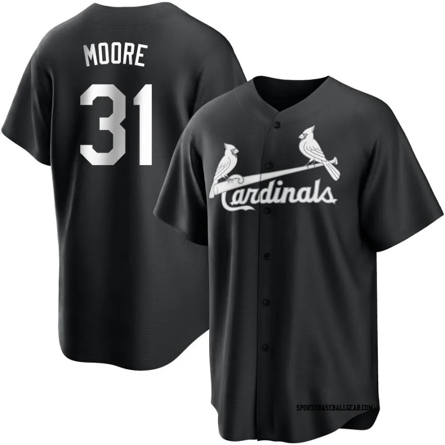 Brody Moore Men's St. Louis Cardinals Black/White Replica Jersey