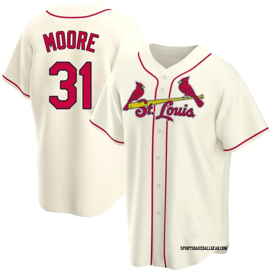 Brody Moore Youth St. Louis Cardinals Cream Replica Alternate Jersey