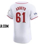 Bronson Arroyo Men's Cincinnati Reds White Elite Home Patch Jersey