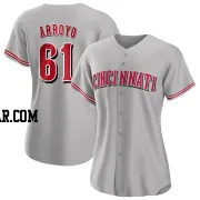 Bronson Arroyo Women's Cincinnati Reds Gray Authentic Road Jersey