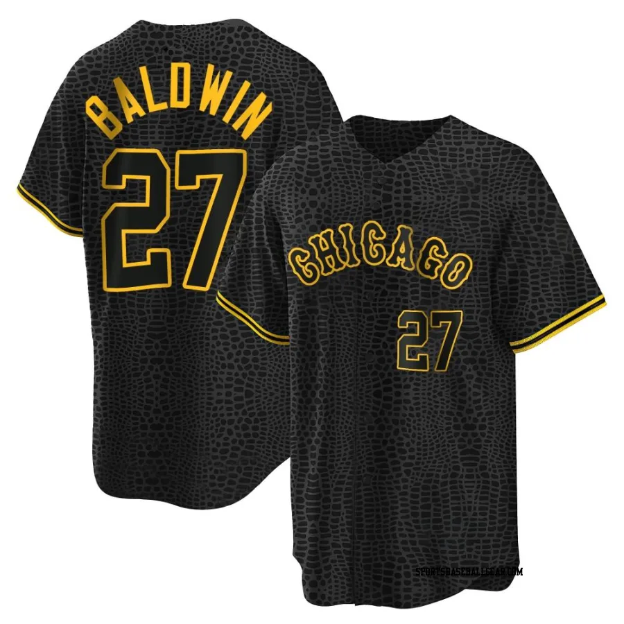 Brooks Baldwin Youth Chicago White Sox Black Replica Snake Skin City Jersey