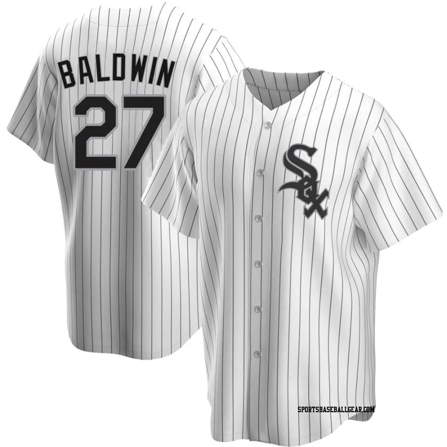 Brooks Baldwin Youth Chicago White Sox White Replica Home Jersey