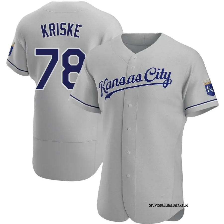 Brooks Kriske Men's Kansas City Royals Gray Authentic Road Jersey