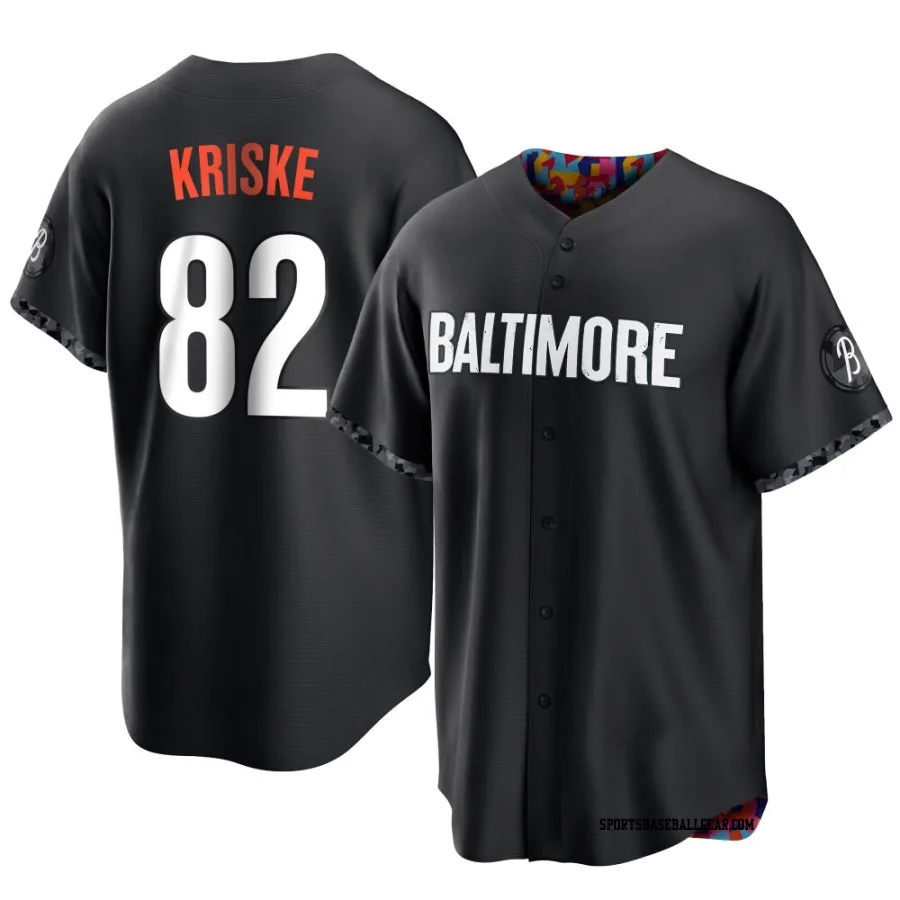 Brooks Kriske Youth Baltimore Orioles Black Replica 2023 City Connect Jersey