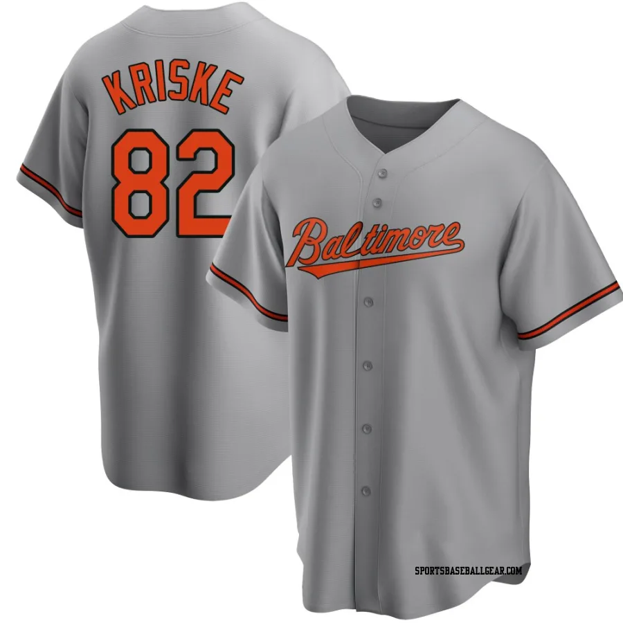 Brooks Kriske Youth Baltimore Orioles Gray Replica Road Jersey