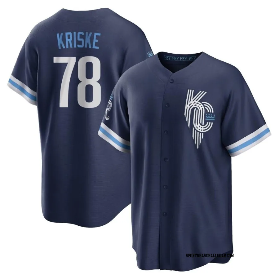 Brooks Kriske Youth Kansas City Royals Navy Replica 2022 City Connect Jersey