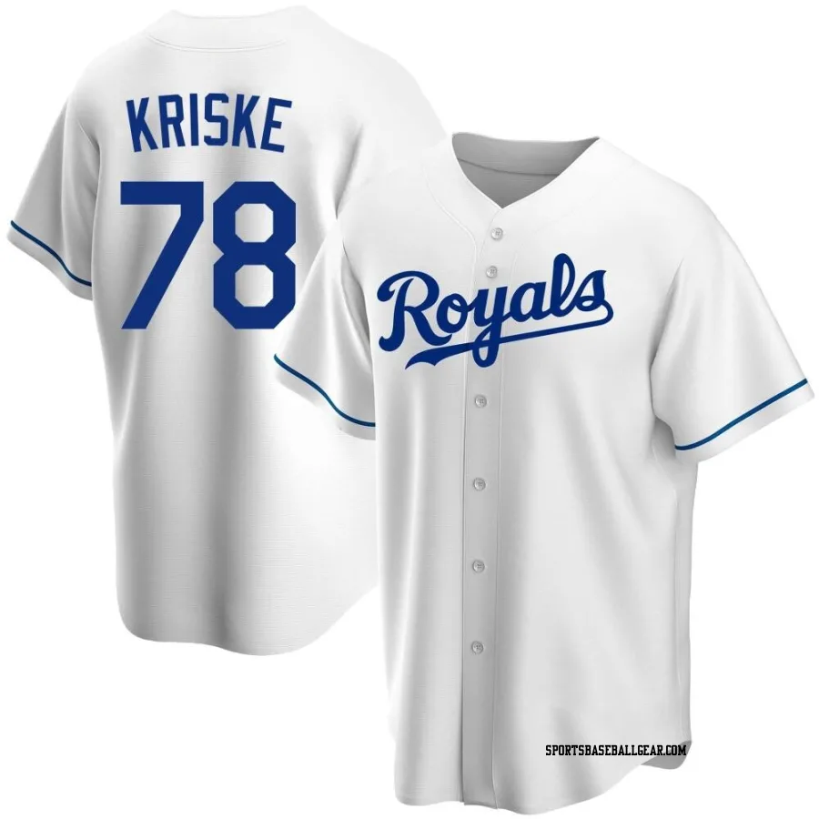 Brooks Kriske Youth Kansas City Royals White Replica Home Jersey