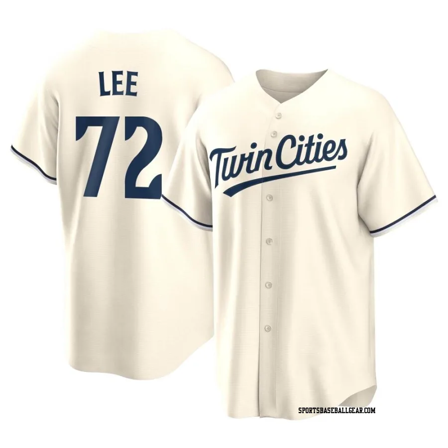 Brooks Lee Men's Minnesota Twins Cream Replica Alternate Jersey