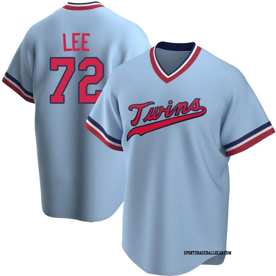 Brooks Lee Men's Minnesota Twins Light Blue Replica Road Cooperstown Collection Jersey