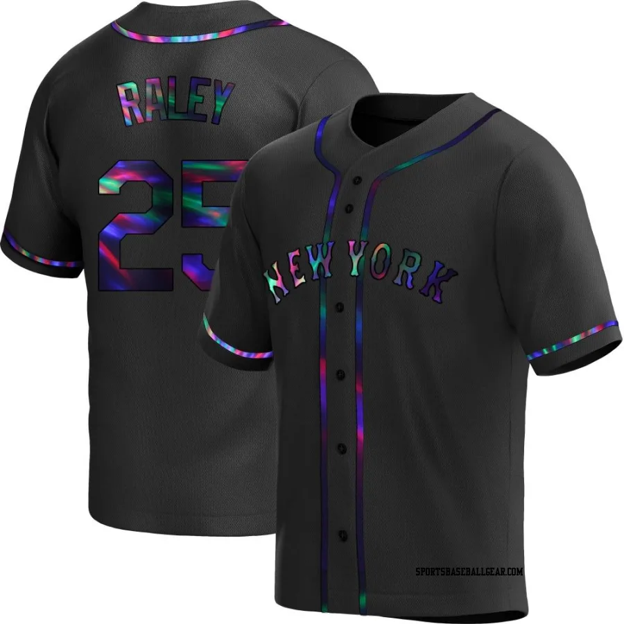 Brooks Raley Men's New York Mets Black Holographic Replica Alternate Jersey