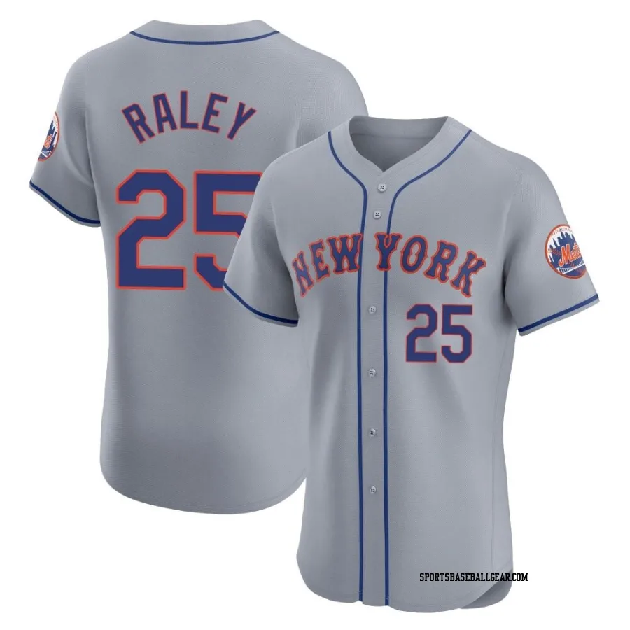 Brooks Raley Men's New York Mets Gray Elite Road Jersey