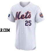 Brooks Raley Men's New York Mets White Elite Home Patch Jersey