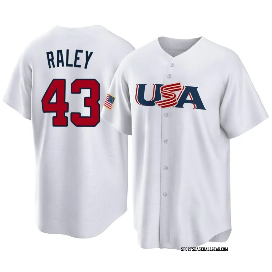 Brooks Raley Men's USA Baseball White Replica 2023 World Baseball Classic Jersey