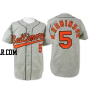 Brooks Robinson Men's Baltimore Orioles Grey Authentic Throwback Jersey