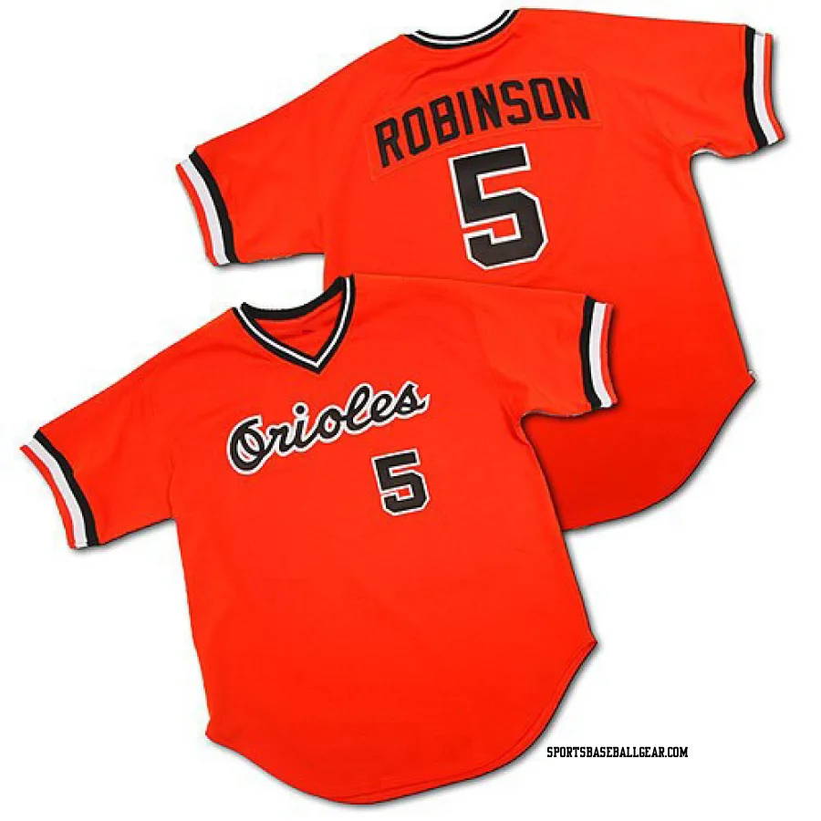 Brooks Robinson Men's Baltimore Orioles Orange Authentic Throwback Jersey