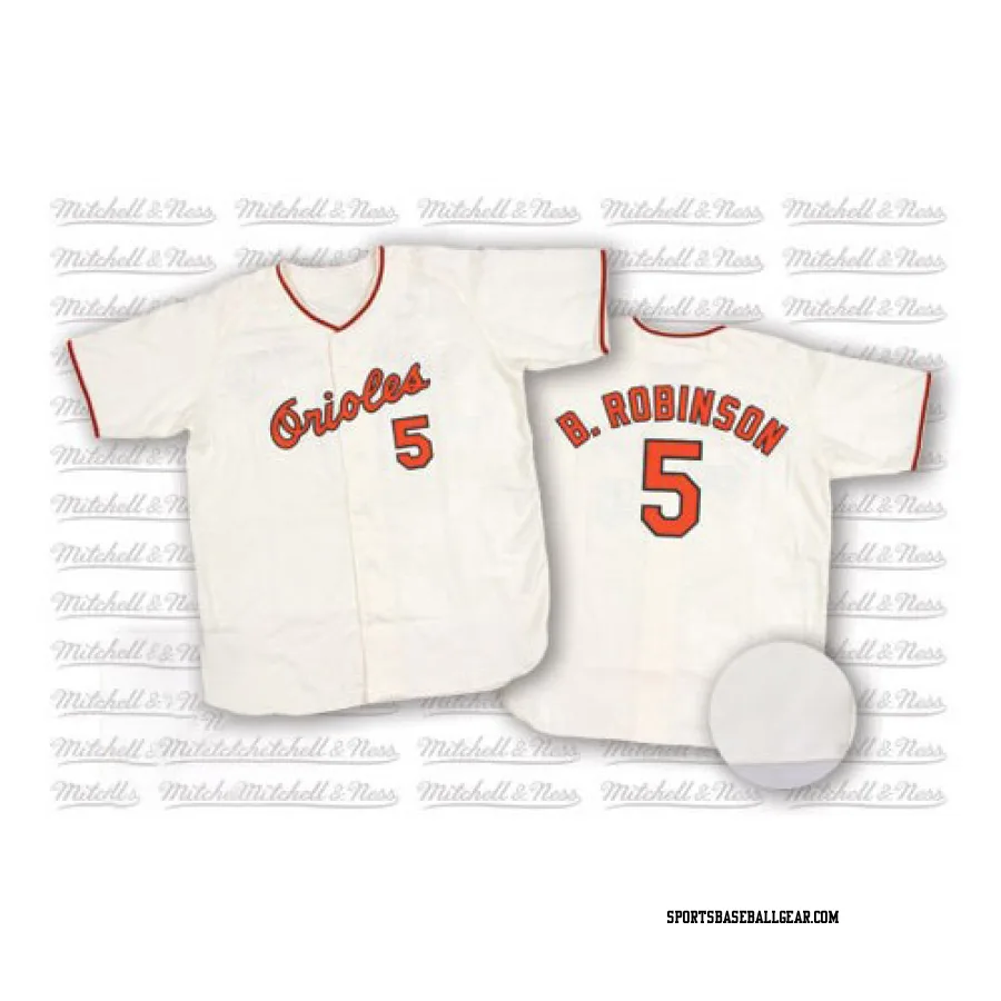 Brooks Robinson Men's Baltimore Orioles White Replica Throwback Jersey