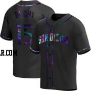 Bruce Bochy Men's San Diego Padres Black Holographic Replica Alternate Jersey