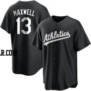 Bruce Maxwell Men's Oakland Athletics Black/White Replica Jersey