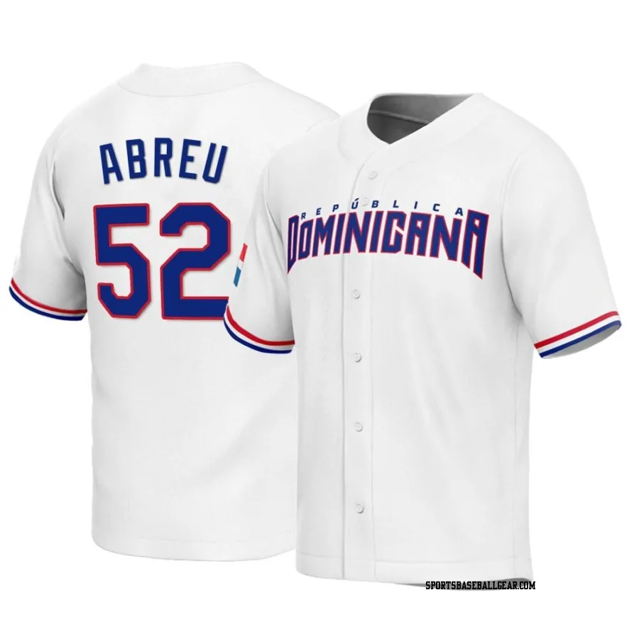 Bryan Abreu Men's Dominican Republic Baseball White Replica 2023 World Baseball Classic Jersey