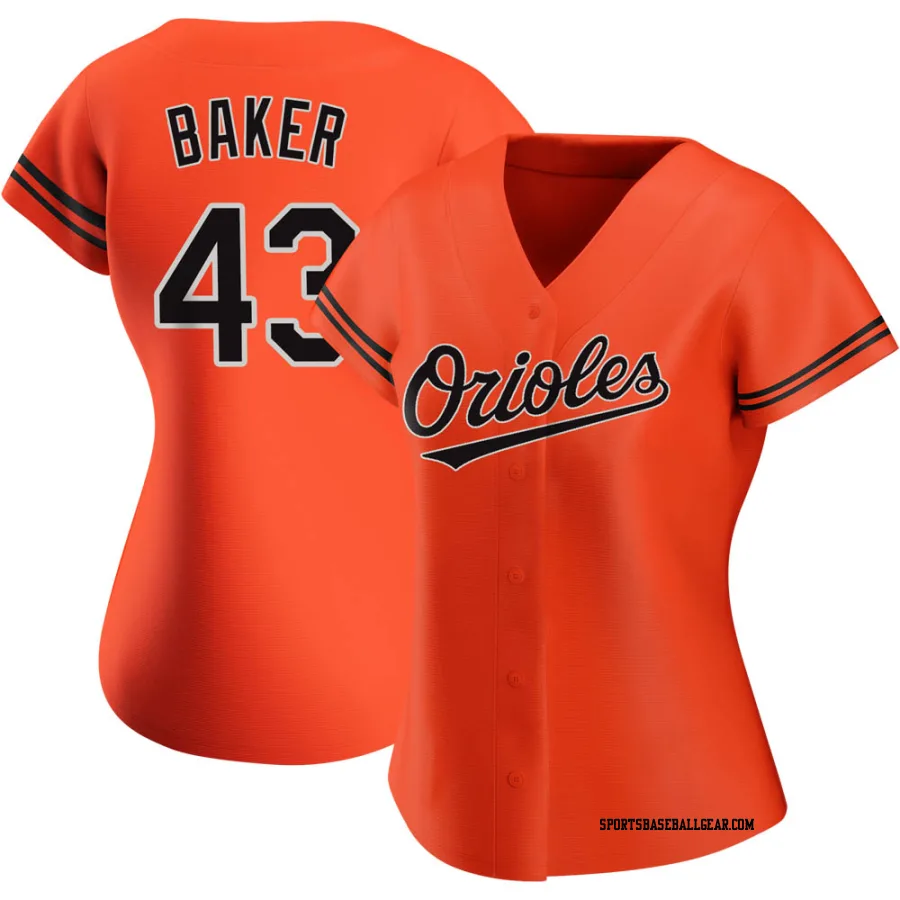 Bryan Baker Women's Baltimore Orioles Orange Replica Alternate Jersey