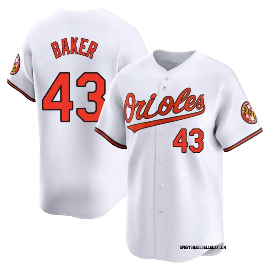 Bryan Baker Youth Baltimore Orioles White Limited Home Jersey