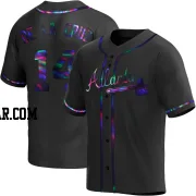 Bryan De La Cruz Men's Atlanta Braves Black Holographic Replica Alternate Jersey