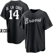 Bryan De La Cruz Men's Atlanta Braves Black/White Replica Jersey