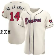 Bryan De La Cruz Men's Atlanta Braves Cream Authentic Alternate Jersey