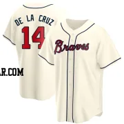 Bryan De La Cruz Men's Atlanta Braves Cream Replica Alternate Jersey