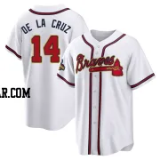 Bryan De La Cruz Men's Atlanta Braves Gold Replica White 2022 Program Jersey