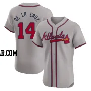 Bryan De La Cruz Men's Atlanta Braves Gray Elite Road Jersey