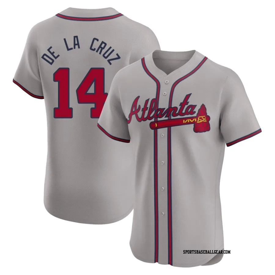 Bryan De La Cruz Men's Atlanta Braves Gray Elite Road Jersey