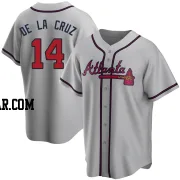 Bryan De La Cruz Men's Atlanta Braves Gray Replica Road Jersey