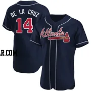 Bryan De La Cruz Men's Atlanta Braves Navy Authentic Alternate Jersey