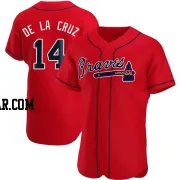 Bryan De La Cruz Men's Atlanta Braves Red Authentic Alternate Jersey