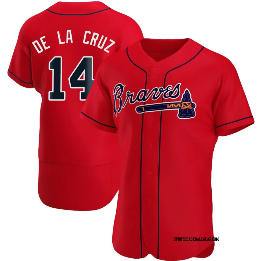 Bryan De La Cruz Men's Atlanta Braves Red Authentic Alternate Jersey