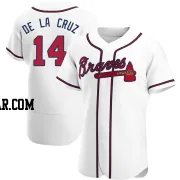 Bryan De La Cruz Men's Atlanta Braves White Authentic Home Jersey